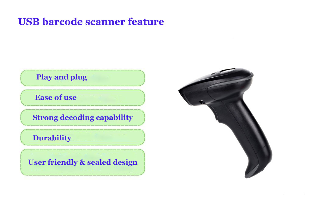 USB barcode scanner features